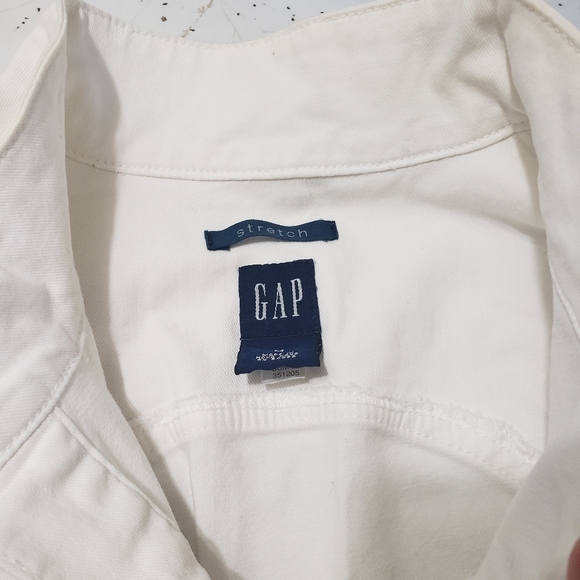 GAP Cotton Stretch Mockneck Jacket Coat White Medium - Picture 7 of 13